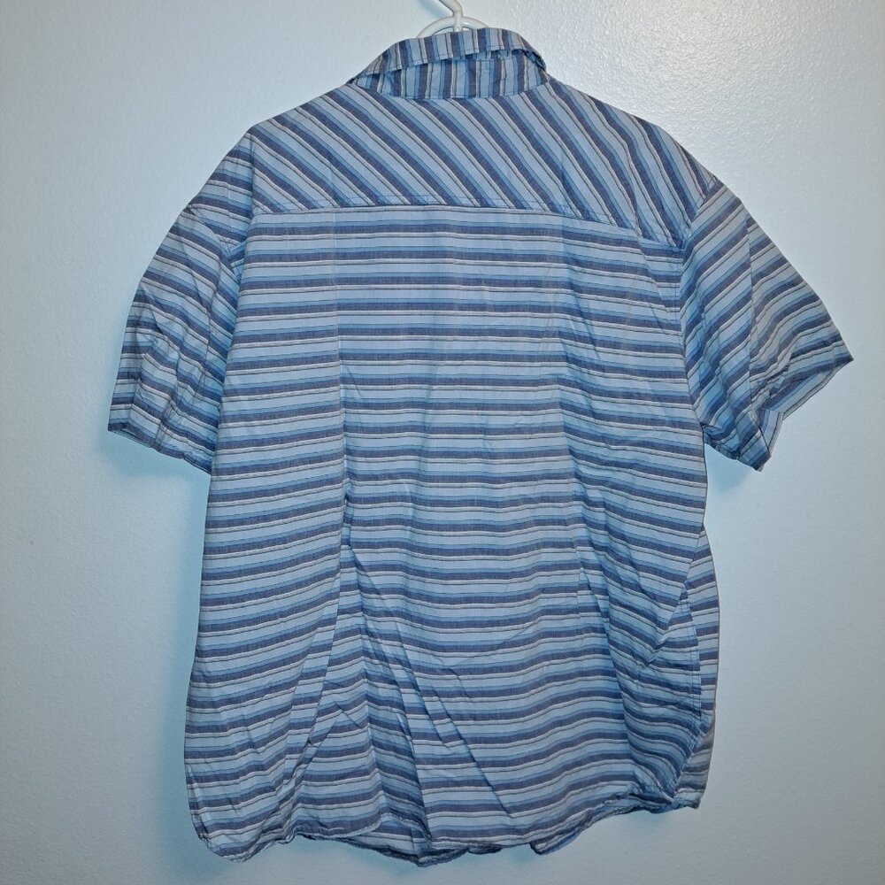 Columbia Men's Thompson Hill Yarn Dye Short Sleeve Azul Stripe Shirt XXL - Picture 7 of 9